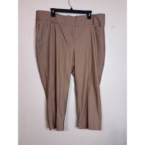 NWT Lane Bryant Womens Pants Size 24 Brown Flat Front Stretch Casual Career EUC